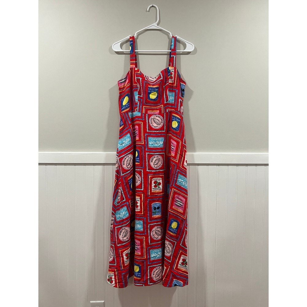 LOFT Red Multi Printed Sundress